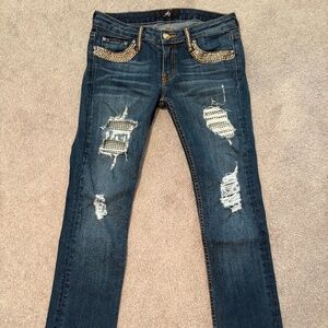 A7 Swarovski crystal jeans size 27